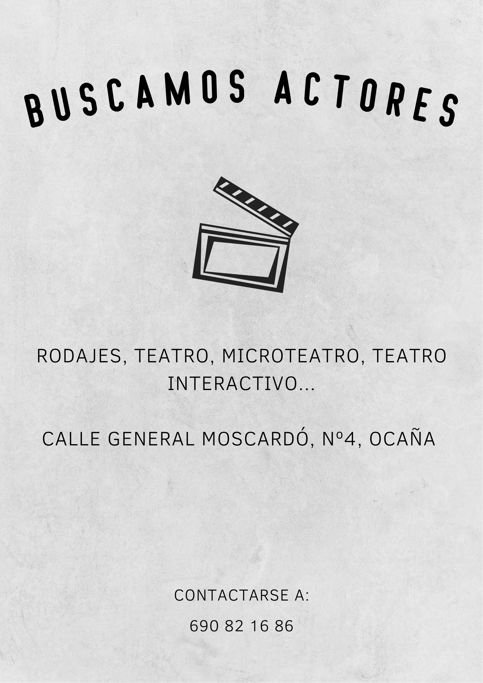 Copia de Póster Búsqueda Actores Minimalista Gris